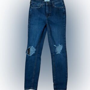 Free People Blue Distressed Women Jeans Size 26